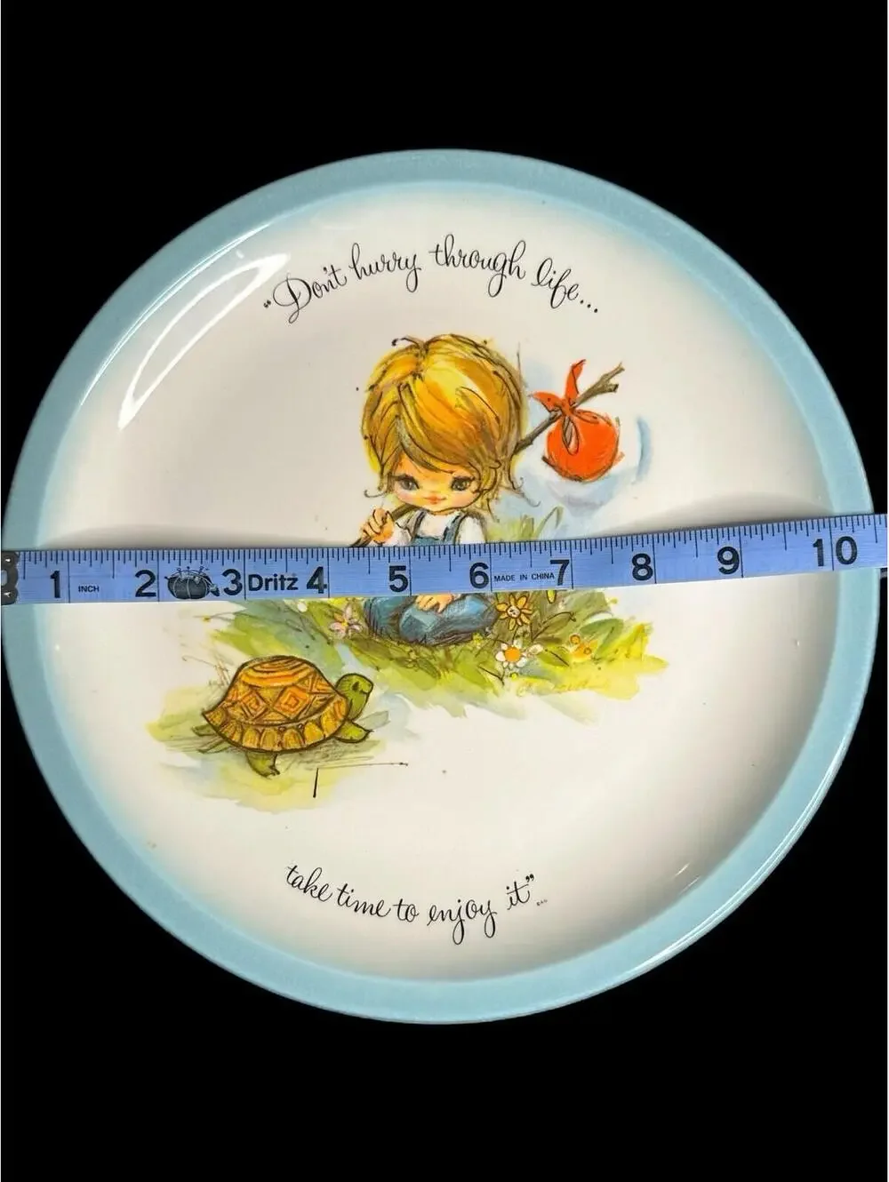Vintage Gigi Custom Edition Decorative Plate - 'Don't Hurry Through Life' Quote